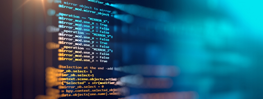 A closeup of a computer monitor with lines of code on it